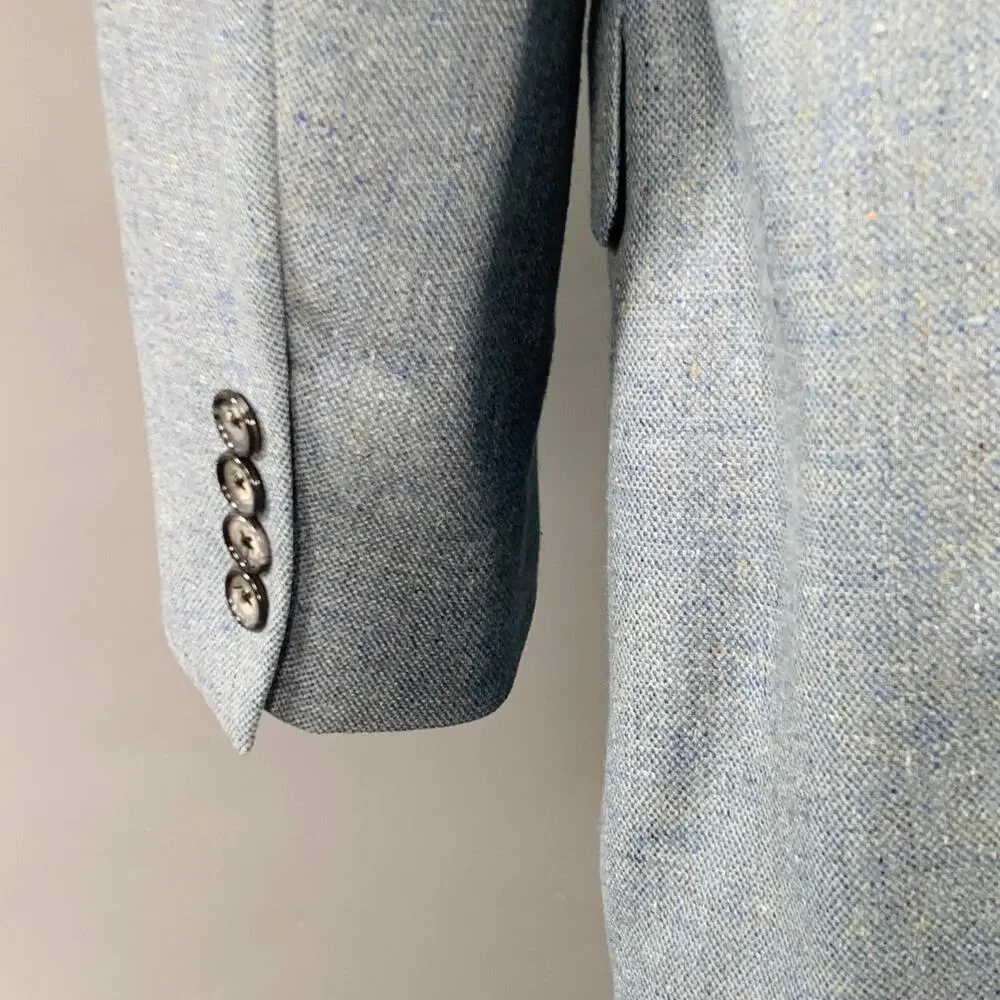 O'CONNELL'S Size 42 Long Blue Cream Textured Single breasted Sport Coat
